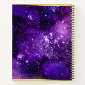 Dream Big Paars Galaxy Glam Gold Monogram Naam Notitieboek (Achterkant)
