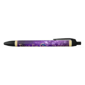 Dream Big Paars Galaxy Glam Gold Monogram Naam Zwarte Inkt Pen (Bovenkant)