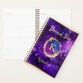 Dream Big Paars Galaxy Glam Gold Monogram Small Planner (Display)