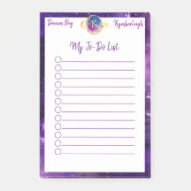 Dream Big Paars Galaxy Glam Monogram to Do List