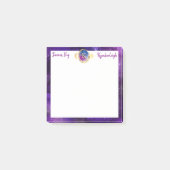 Dream Big Paars Galaxy Gold Monogram Small Square Post-it® Notes (Voorkant)