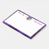 Dream Big Paars Galaxy Monogram Groot rechthoekig Post-it® Notes (Schuin)