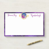 Dream Big Paars Galaxy Monogram Groot rechthoekig Post-it® Notes (Op bureau)