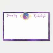 Dream Big Paars Galaxy Monogram Groot rechthoekig Post-it® Notes (Voorkant)