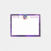 Dream Big Paars Galaxy Monogram Small Retangular Post-it® Notes (Voorkant)