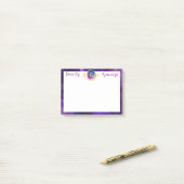 Dream Big Paars Galaxy Monogram Small Retangular Post-it® Notes (Op bureau)