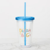 Dream Big Pastel Hearts Acryl Drinkbeker (Voorkant)