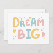 Dream Big Pastel Hearts Briefkaart (Voorkant / Achterkant)