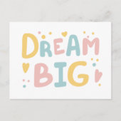 Dream Big Pastel Hearts Briefkaart (Voorkant)