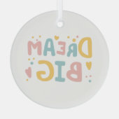 Dream Big Pastel Hearts Glas Ornament (Achterkant)