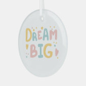 Dream Big Pastel Hearts Glas Ornament (Voorkant links)