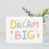 Dream Big Pastel Hearts Kaart (Staand voorkant)