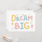 Dream Big Pastel Hearts Kaart (Voorkant / Achterkant in situ)