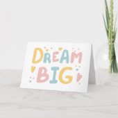 Dream Big Pastel Hearts Kaart (Voorkant)