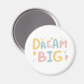 Dream Big Pastel Hearts Magneet (Voorkant / Achterkant)