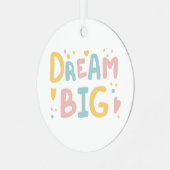 Dream Big Pastel Hearts Metalen Ornament (Voorkant links)