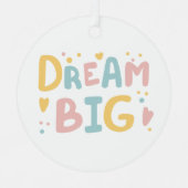Dream Big Pastel Hearts Metalen Ornament (Voorkant)