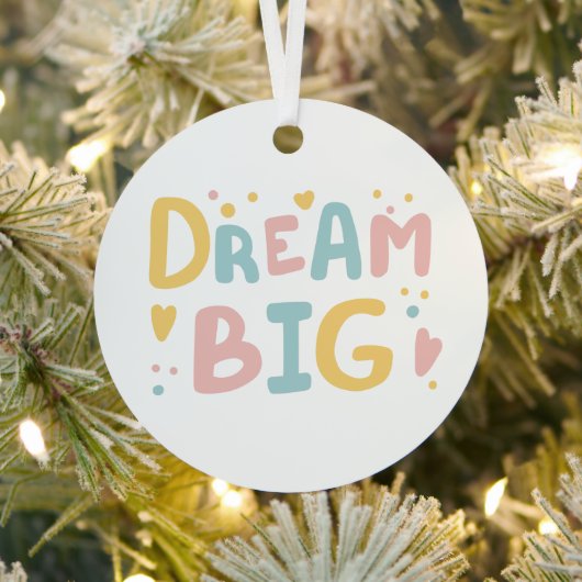 Dream Big Pastel Hearts Metalen Ornament (Insitu)
