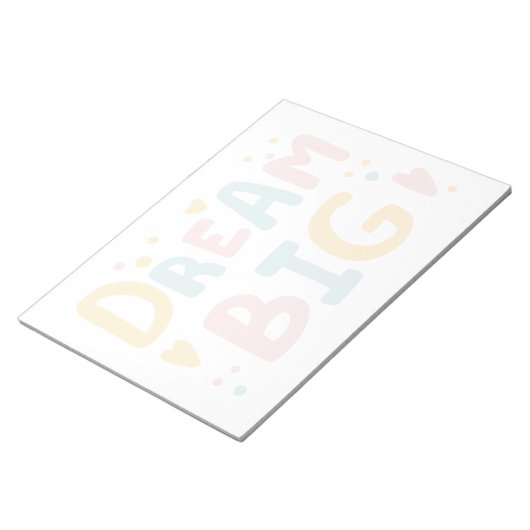 Dream Big Pastel Hearts Notitieblok (Schuin)