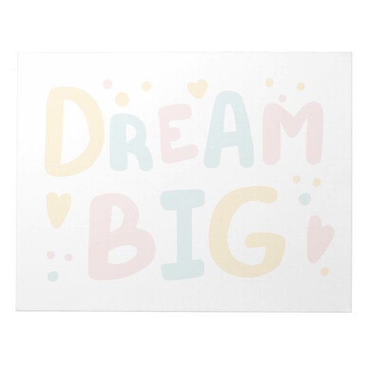 Dream Big Pastel Hearts Notitieblok (Voorkant)