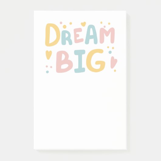 Dream Big Pastel Hearts Post-it® Notes (Voorkant)