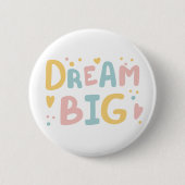 Dream Big Pastel Hearts Ronde Button 5,7 Cm (Voorkant)