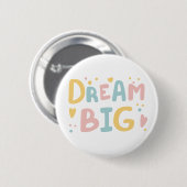 Dream Big Pastel Hearts Ronde Button 5,7 Cm (Voorkant /achterkant)