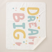 Dream Big Pastel Hearts Sherpa Deken (Voorkant)