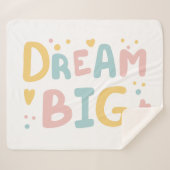 Dream Big Pastel Hearts Sherpa Deken (Voorkant (horizontaal))