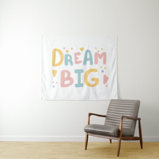 Dream Big Pastel Hearts Wandkleed (In Situ (horizontaal))