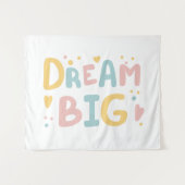 Dream Big Pastel Hearts Wandkleed (Voorkant (horizontaal))