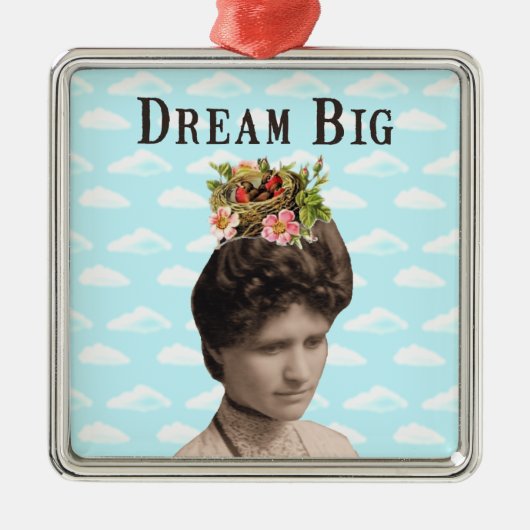 Dream Big Photo Collage Metalen Ornament (Voorkant)