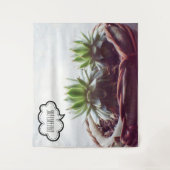 Dream Big Phrase Green Succulent Wandkleed (Voorkant)