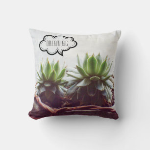 Dream Big Phrase Succulent Aeonium Kussen