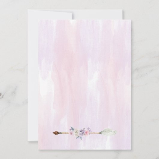 Dream Big Pink en Paarse Boho First Birthday Party Kaart (Achterkant)