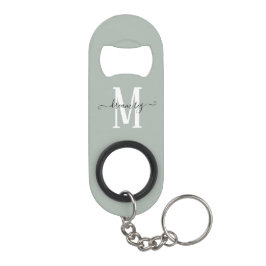 Dream Big Positive Quote Monogram Initiaal Sage Mini Flessenopener