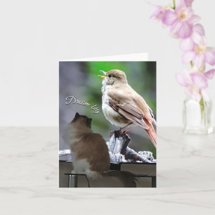 Dream Big Ragdoll Cat Bird Note Kaart
