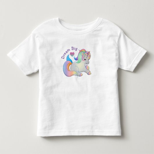 Dream Big Rainbow Unicorn Kinder Shirts (Voorkant)