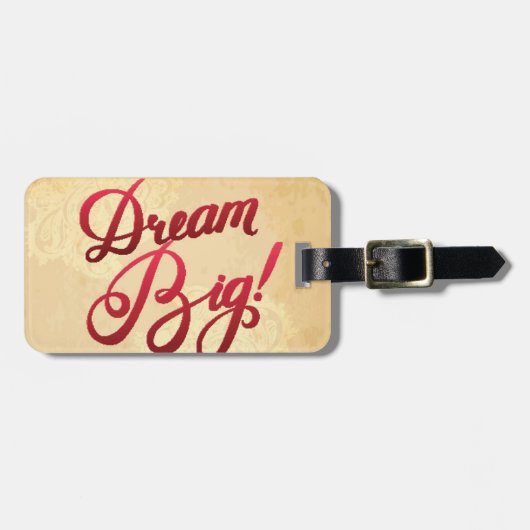 Dream Big Red Bagagelabel (Voorkant horizontaal)
