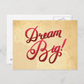 Dream Big Red Briefkaart (Voorkant / Achterkant)