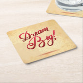 Dream Big Red Kartonnen Onderzetters (Schuin)