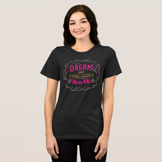 Dream Big Retro Tri-Blend T-shirt (Voorkant volledig)