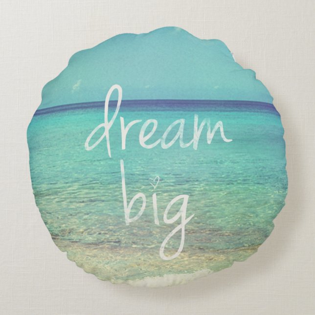 Dream big rond kussen (Achterkant)