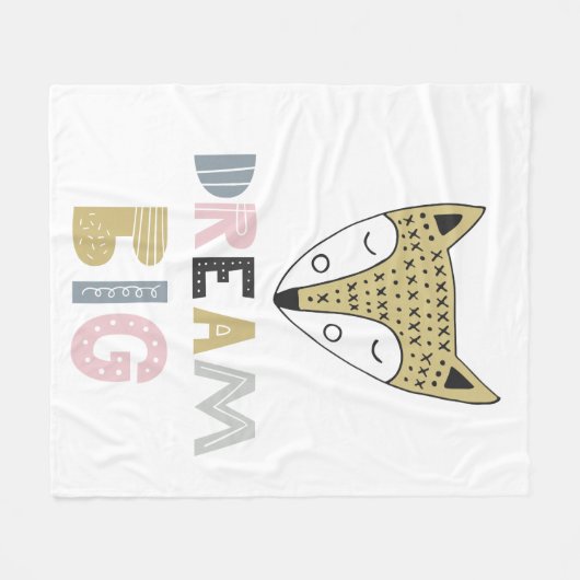 Dream Big Scandinavian Fox Fleece Deken (Voorkant (Horizontaal))