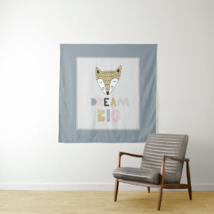 Dream Big Scandinavian Fox Kinder Room Wandkleed