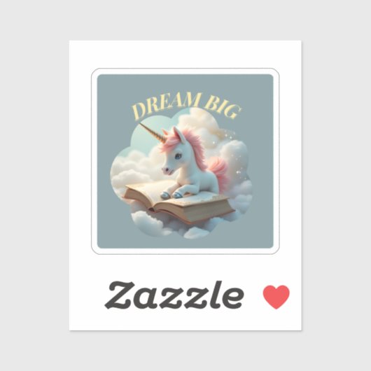 Dream Big - Schattigee eenhoorn Sticker (Vel)