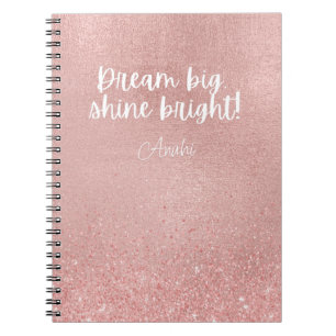 Dream Big Shine Bright! Goudglitter van metallisch Notitieboek