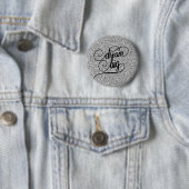 Dream Big Silver Faux Glitter Ronde Button 5,7 Cm (In situ)