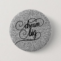 Dream Big Silver Faux Glitter