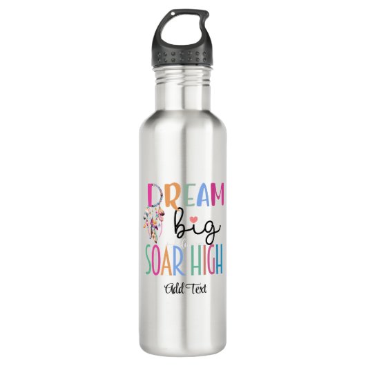 Dream Big Soar High Boho Motivatie Dreamcatcher Waterfles (Voorkant)